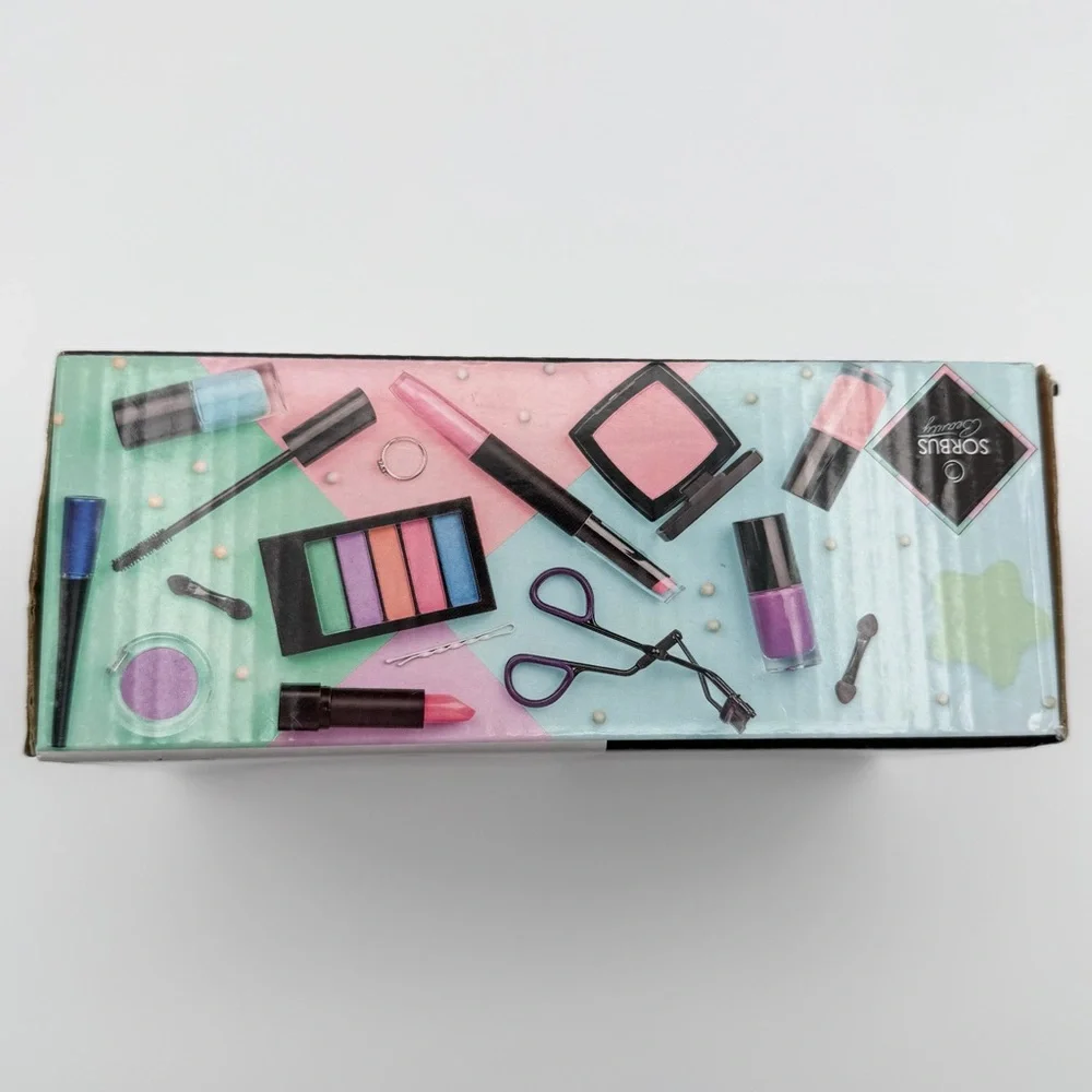 Sorbus Cosmetic Organizer Acrylic Daisy Print 9-Slot Makeup Storage Case